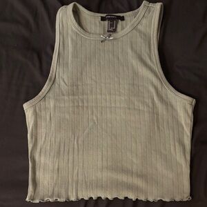 Forever 21 Women's Ribbed Tank Top - Light Green